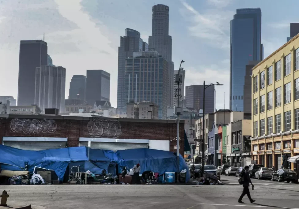 San Pedro Steet on Skid Row LA